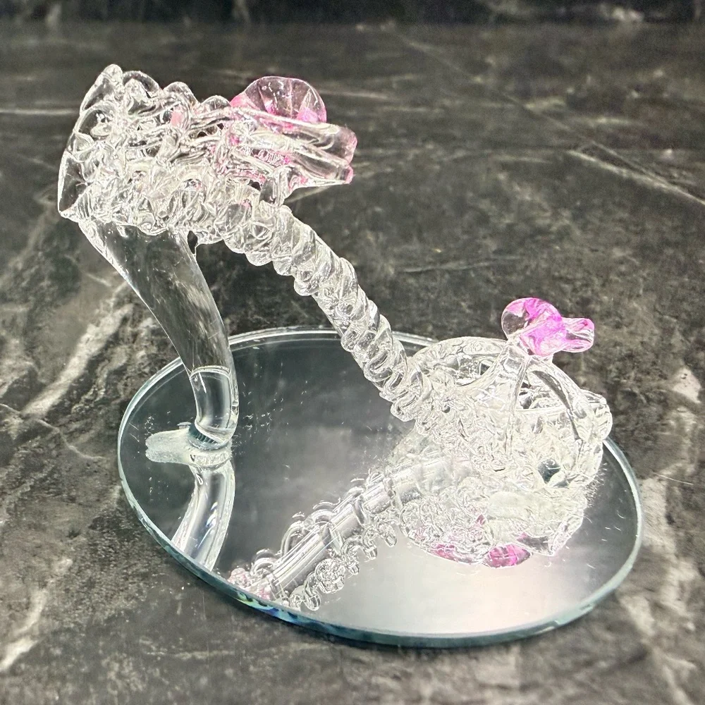Spun Glass Miniature High Heel Shoe Figurine